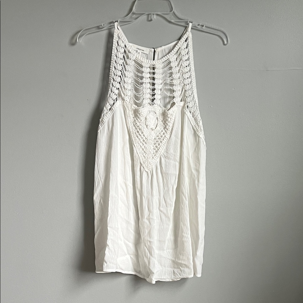 Maurices White Crochet Detail Blouse